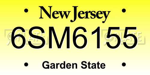 6SM6155 New Jersey License Plate