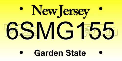 6SMG155 New Jersey License Plate