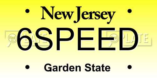 6SPEED New Jersey License Plate