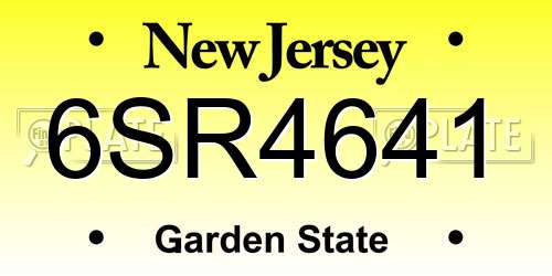 6SR4641 New Jersey License Plate