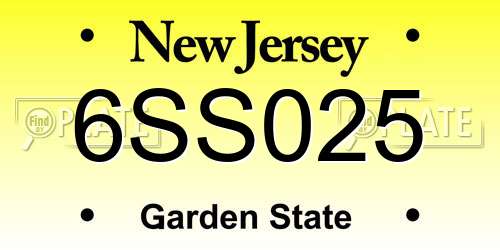 6SS025 New Jersey License Plate