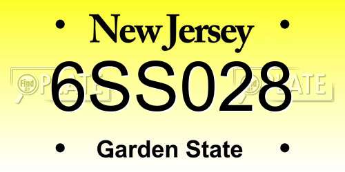 6SS028 New Jersey License Plate