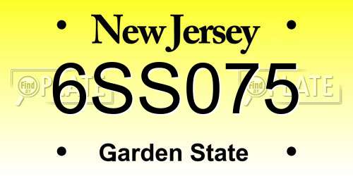 6SS075 New Jersey License Plate