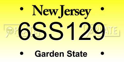 6SS129 New Jersey License Plate