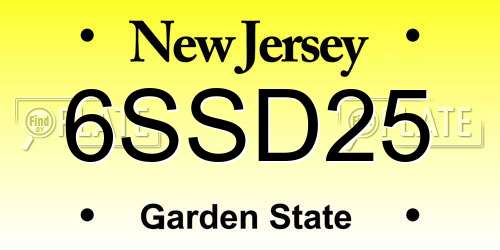 6SSD25 New Jersey License Plate