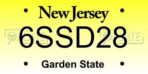 6SSD28 New Jersey License Plate