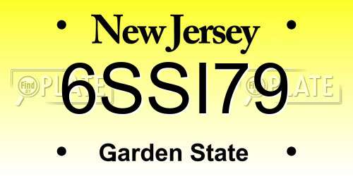 6SSI79 New Jersey License Plate