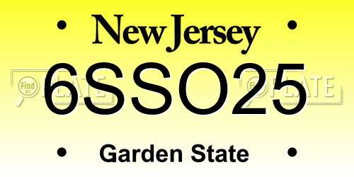 6SSO25 New Jersey License Plate