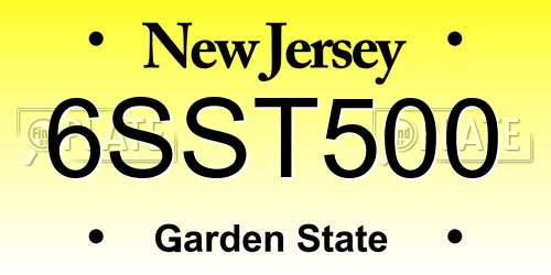 6SST500 New Jersey License Plate