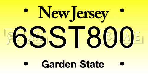 6SST800 New Jersey License Plate