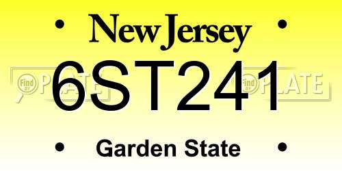 6ST241 New Jersey License Plate