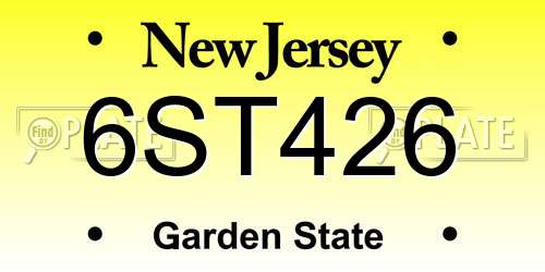 6ST426 New Jersey License Plate