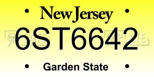 6ST6642 New Jersey License Plate