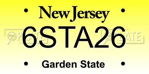 6STA26 New Jersey License Plate