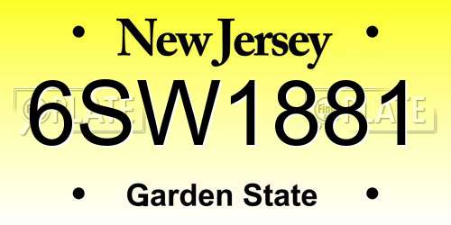 6SW1881 New Jersey License Plate