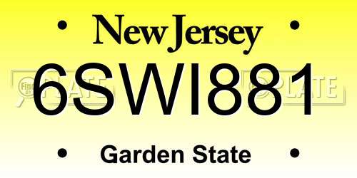 6SWI881 New Jersey License Plate