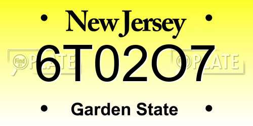 6T02O7 New Jersey License Plate