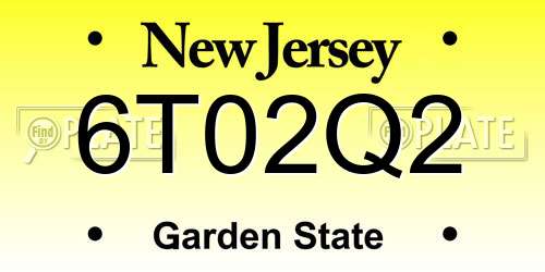 6T02Q2 New Jersey License Plate