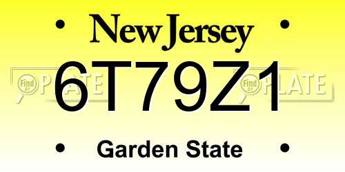 6T79Z1 New Jersey License Plate