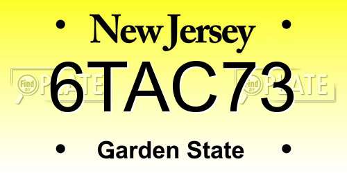 6TAC73 New Jersey License Plate