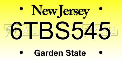 6TBS545 New Jersey License Plate