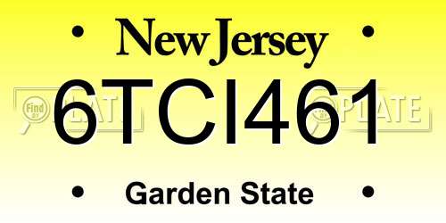 6TCI461 New Jersey License Plate