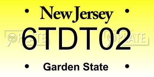 6TDT02 New Jersey License Plate