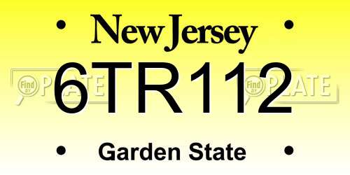 6TR112 New Jersey License Plate