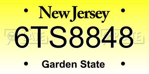 6TS8848 New Jersey License Plate
