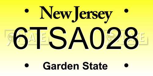 6TSA028 New Jersey License Plate