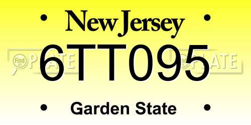 6TT095 New Jersey License Plate