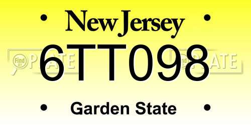 6TT098 New Jersey License Plate