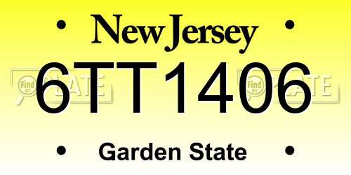 6TT1406 New Jersey License Plate