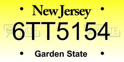 6TT5154 New Jersey License Plate