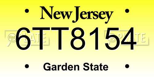 6TT8154 New Jersey License Plate