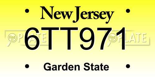 6TT971 New Jersey License Plate