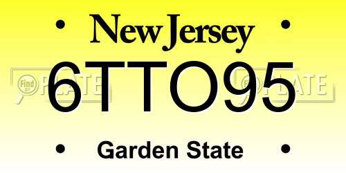 6TTO95 New Jersey License Plate