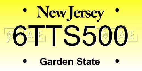 6TTS500 New Jersey License Plate