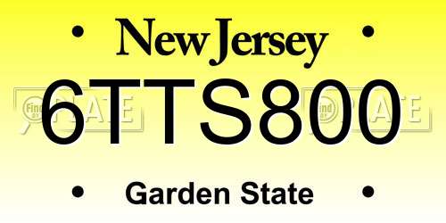 6TTS800 New Jersey License Plate