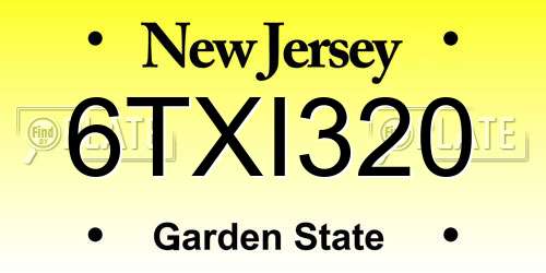 6TXI320 New Jersey License Plate