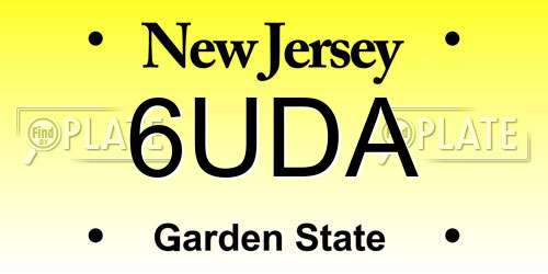 6UDA New Jersey License Plate