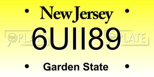 6UII89 New Jersey License Plate