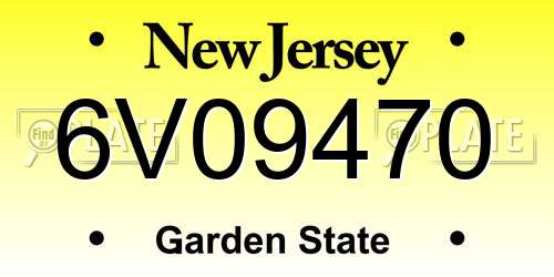6V09470 New Jersey License Plate