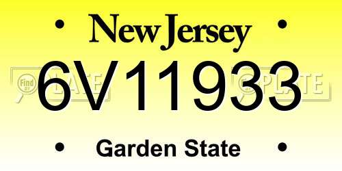 6V11933 New Jersey License Plate