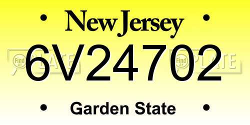 6V24702 New Jersey License Plate