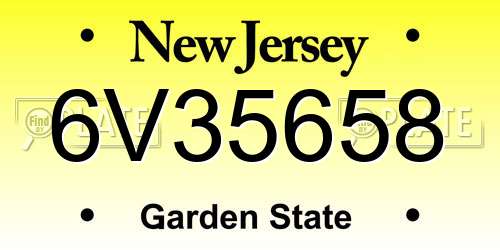 6V35658 New Jersey License Plate