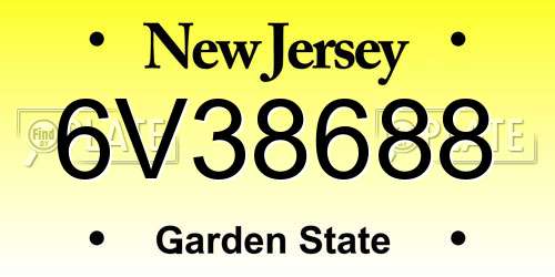 6V38688 New Jersey License Plate