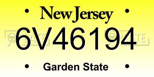 6V46194 New Jersey License Plate