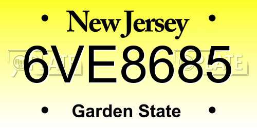 6VE8685 New Jersey License Plate