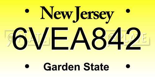 6VEA842 New Jersey License Plate